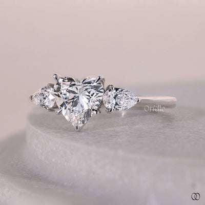 claw prong setting heart diamond engagement
