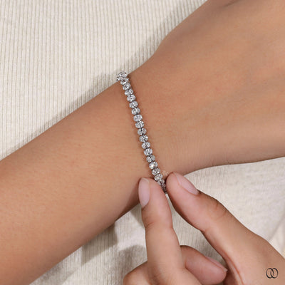 lab grown diamond bracelet oval tennis style

