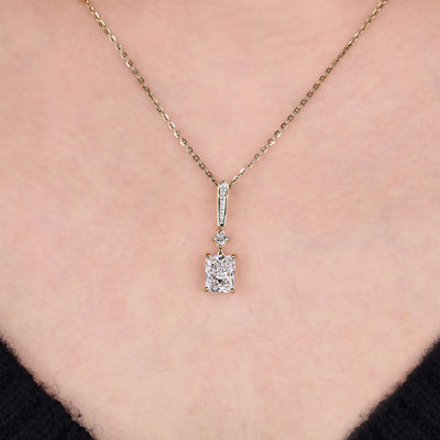 princess cut diamond pendant yellow gold