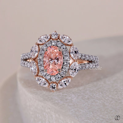 Art Deco engagement ring with vintage inspired geometric design
