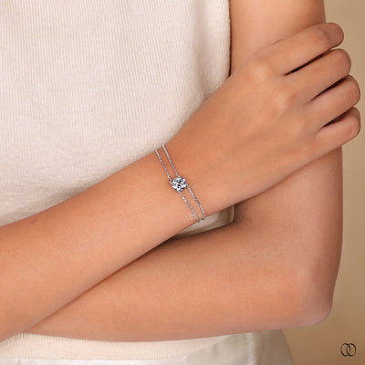 solitaire diamond bracelet white gold elegance
