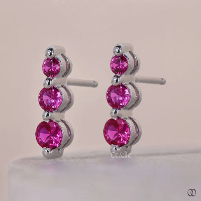 earring prongs pink ruby gemstone earrings
