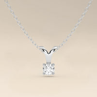 Classic 925 Silver Diamond Round Pendant Minimal Style