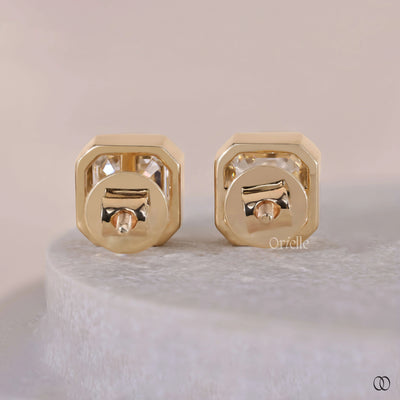 yellow gold earrings simple diamond studs
