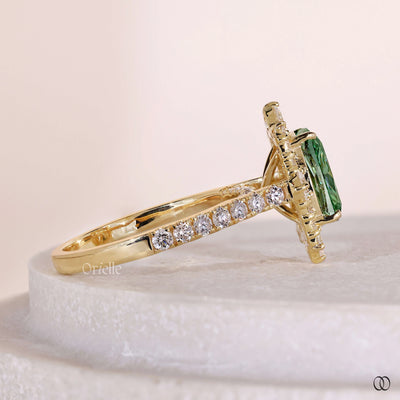 bridge accent ring cathedral setting gold ring
