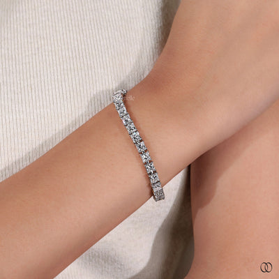 white gold princess cut tennis bracelet
