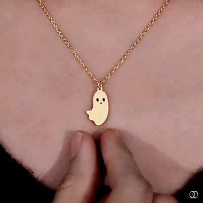 Halloween Style Women Ghost Minimalist Gold Pendant
