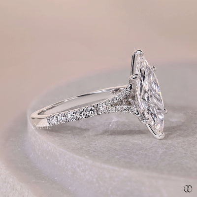 cathedral setting ring marquise diamond ring

