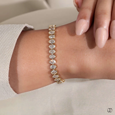 handmade bracelet bezel set diamond bracelet
