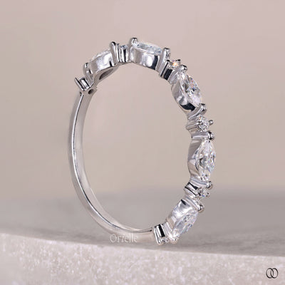 unique design ring white gold wedding band
