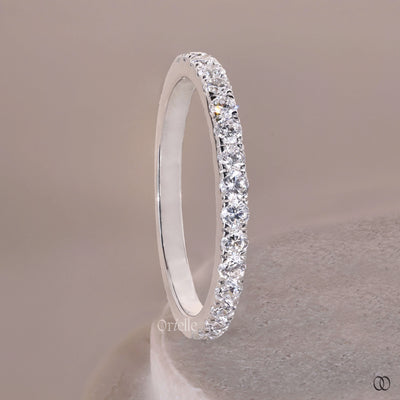 pave setting wedding bands white gold ring
