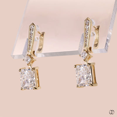 antique earrings radiant diamond design
