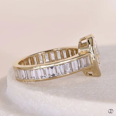 yellow gold oval cut engagement ring design
