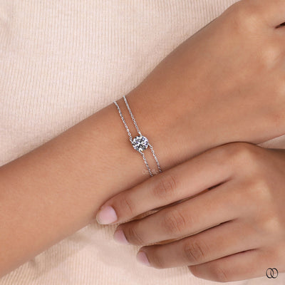 unique setting bracelet round diamond bracelet

