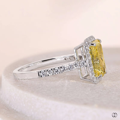 round prong white gold radiant diamond ring
