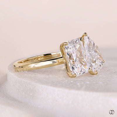 yellow gold radiant pear engagement ring

