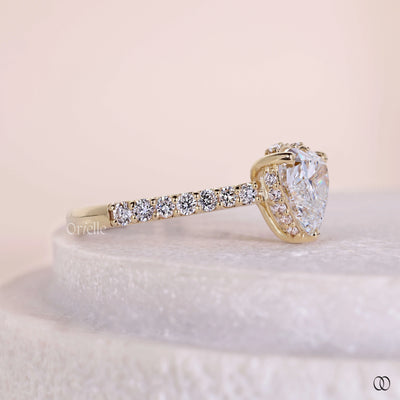hidden halo setting ring heart diamond
