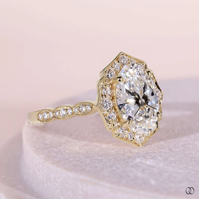 Vintage halo engagement rings with sparkling diamond accents
