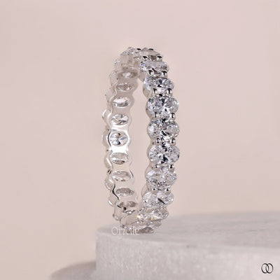 pave setting white gold wedding band design
