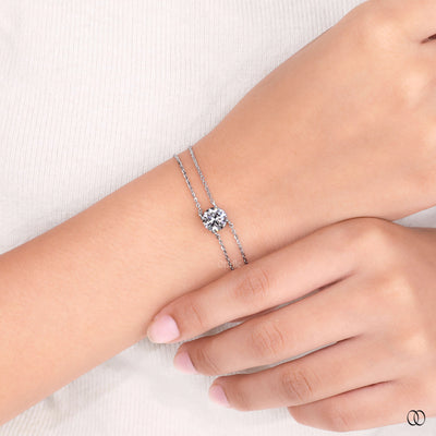 solitaire diamond bracelet white gold elegance
