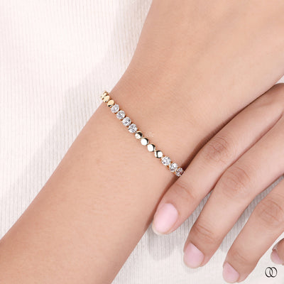 handmade bracelet yellow gold diamond style
