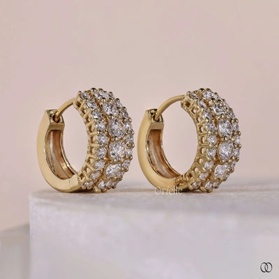 round diamond huggie hoop earrings gold
