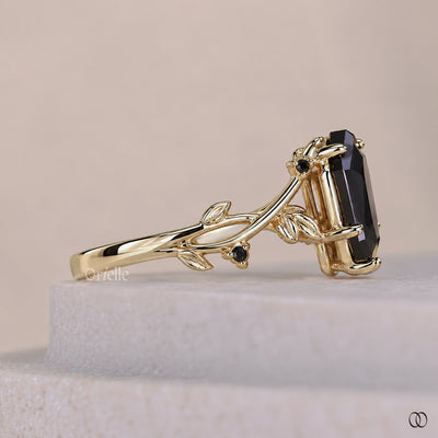 Gothic Nature Inspired Coffin Shaped Engagement Ring