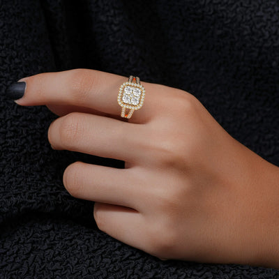 prong setting ring showcasing round cut moissanite sparkle
