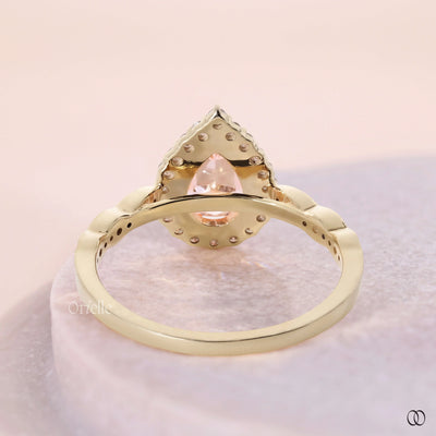 Marquise outline engagement ring with elegant diamond details

