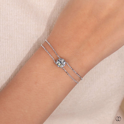 unique design bracelet double chain diamond style
