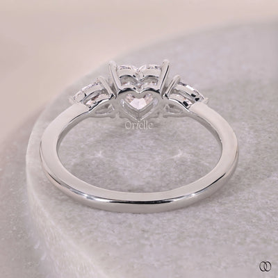 white gold engagement ring heart diamond ring
