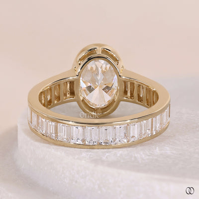 channel setting oval diamond engagement ring
