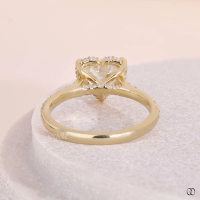 yellow gold diamond ring heart engagement
