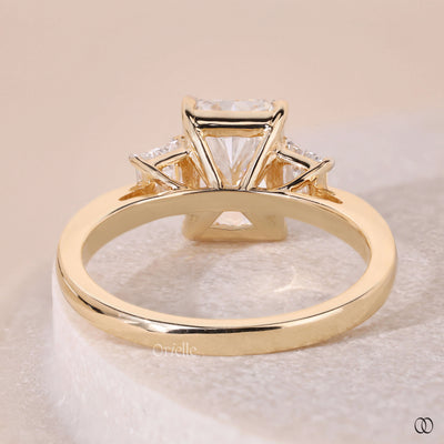 handmade ring yellow gold radiant diamond ring
