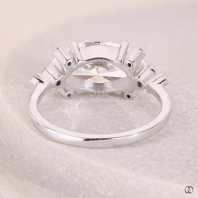 White Gold East West Marquise Engagement Ring For Her