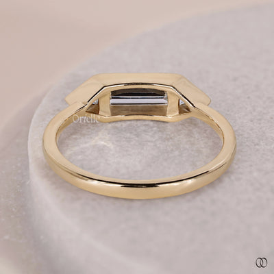 handmade ring baguette diamond three stone
