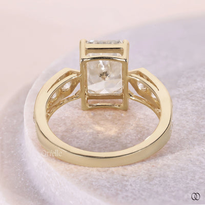 Pavé engagement ring with delicate diamond accents
