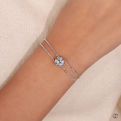 unique setting bracelet round diamond bracelet
