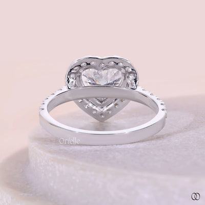 White gold engagement ring with elegant diamond accents
