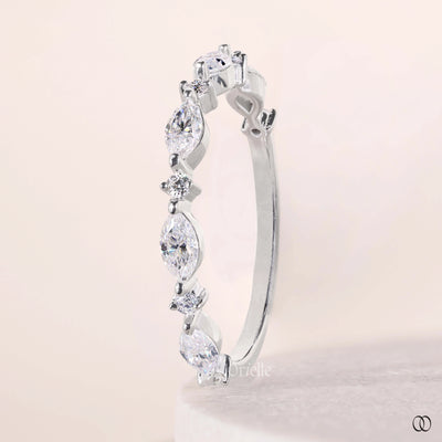 unique setting ring half eternity moissanite band
