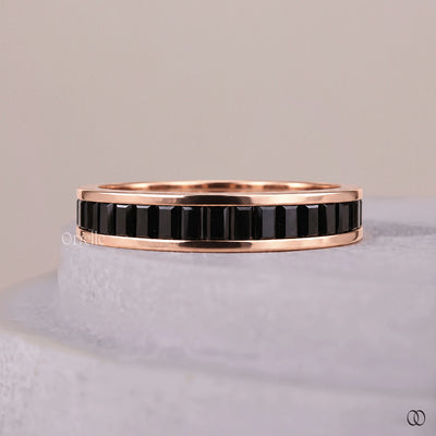 Channel set diamond band with elegant sparkling stones
