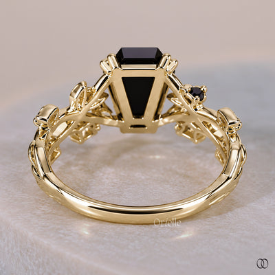 Gothic Nature Inspired Coffin Shaped Engagement Ring