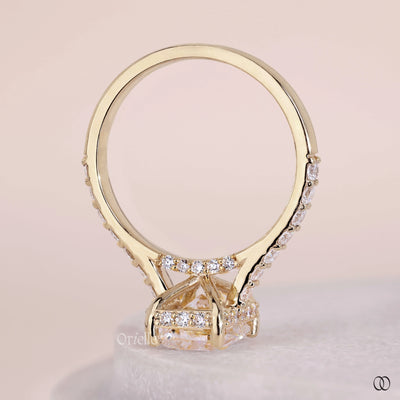 14k yellow gold ring radiant diamond design
