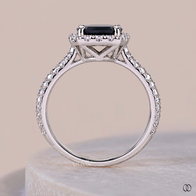 Pavé engagement ring with sparkling diamond accents