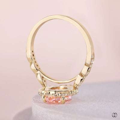 Pavé engagement ring with delicate sparkling diamond details
