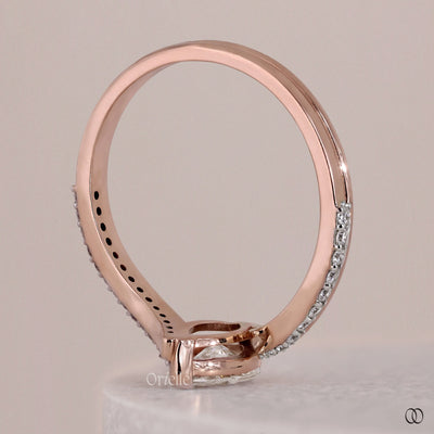 Two tone engagement ring with a refined gold and white gold design
