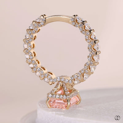 pave ring setting radiant cut diamond ring
