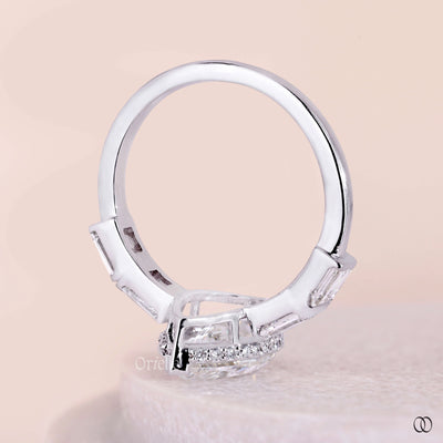 white gold ring 5 stone diamond setting
