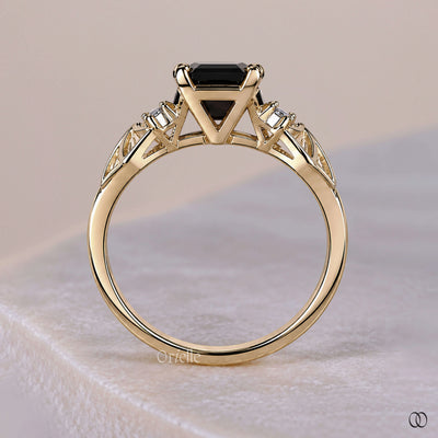 yellow gold gothic engagement ring
