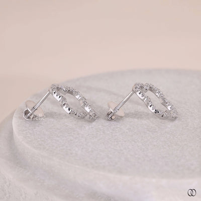 simple earrings 4 leaf clover diamond studs
